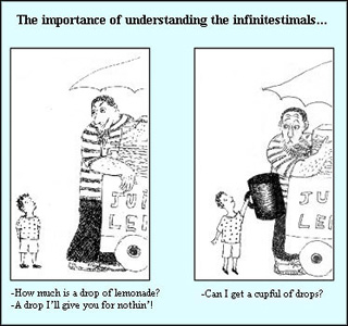 A cartoon that demonstrates the importance of understanding the infinitestimals. A cartoon that demonstrates the importance of understanding the infinitestimals.