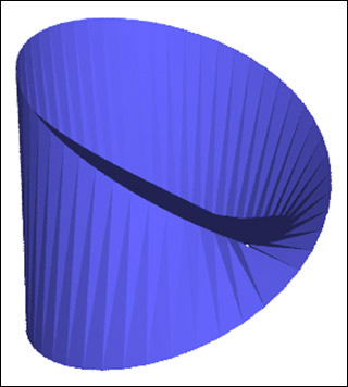 Computer generated image of a Möbius strip which has only one side and only one edge Computer generated image of a Möbius strip which has only one side and only one edge