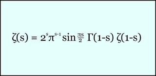 Riemann's functional equation for the zeta function. Riemann's functional equation for the zeta function.