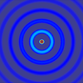 Animated image of spherical waves coming from a point source. Animated image of spherical waves coming from a point source.