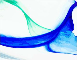 A blue and green wave on a white background. A blue and green wave on a white background.