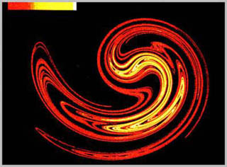Red and yellow swirls on a black background. Red and yellow swirls on a black background.