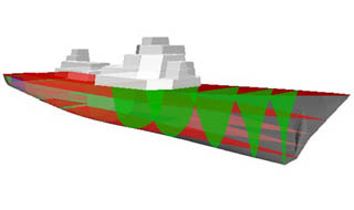 Computer-generated model of a ship. Computer-generated model of a ship.