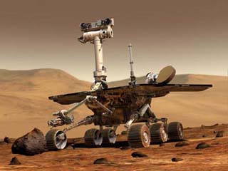 A photograph of the Mars rover. A photograph of the Mars rover.