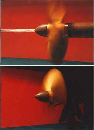 Two photos of propellers. Two photos of propellers.