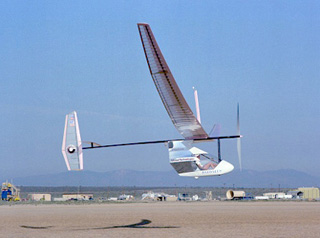Photo of human powered aircraft being pedaled in flight. Photo of human powered aircraft being pedaled in flight.