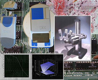 Collage of circuit board, medical devices and a tissue sample. Collage of circuit board, medical devices and a tissue sample.