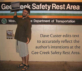 Photograph of instructor Dave Custer at the 'Geeeek' Safety Area. Photograph of instructor Dave Custer at the 'Geeeek' Safety Area.