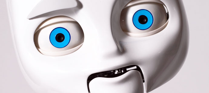 A white robot. A white robot.