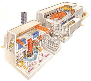 Cutaway schematic drawing of the 'Gen Four' power plant design. Cutaway schematic drawing of the 'Gen Four' power plant design.
