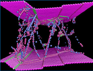 Rendered schematic of molecular structure. Rendered schematic of molecular structure.