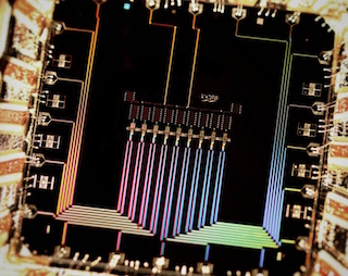 A photo of a microchip. A photo of a microchip.