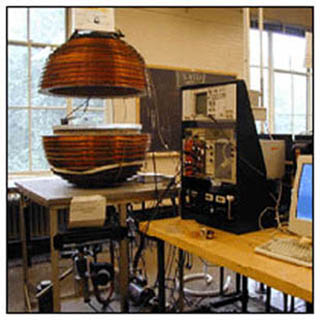 Equipment set-up for experiment on relativistic dynamics. Equipment set-up for experiment on relativistic dynamics.