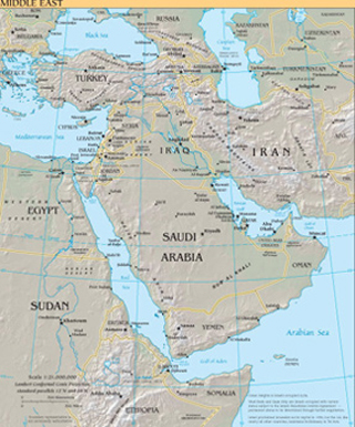 Map showing Saudi Arabia, Yemen, Oman, Iraq, Iran, Turkey, Egypt, Israel, Lebanon. Map showing Saudi Arabia, Yemen, Oman, Iraq, Iran, Turkey, Egypt, Israel, Lebanon.