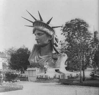 Image of head of Statue of Liberty Paris 1883. Image of head of Statue of Liberty Paris 1883.