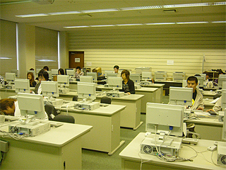 Photo of a computer lab at a school in Japan. Photo of a computer lab at a school in Japan.
