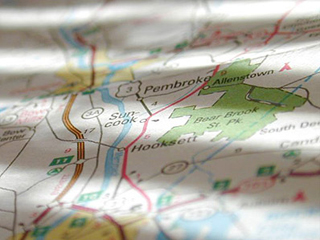Photograph of a roadmap. Photograph of a roadmap.