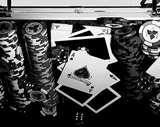 Playing cards and poker chips. Playing cards and poker chips.