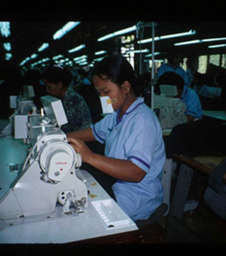 Photo of worker at Kukdong. Photo of worker at Kukdong.