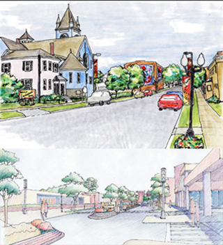 Two artistic illustrations of gateways. Two artistic illustrations of gateways.