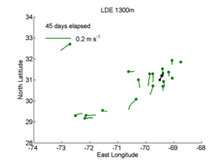 A graph demonstrating Lagrangian trajectories. A graph demonstrating Lagrangian trajectories.