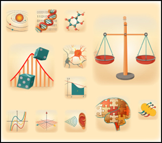 Illustrated icons of graphs, neurons, and molecules, representing the themes of the Concept Vignette videos. Illustrated icons of graphs, neurons, and molecules, representing the themes of the Concept Vignette videos.